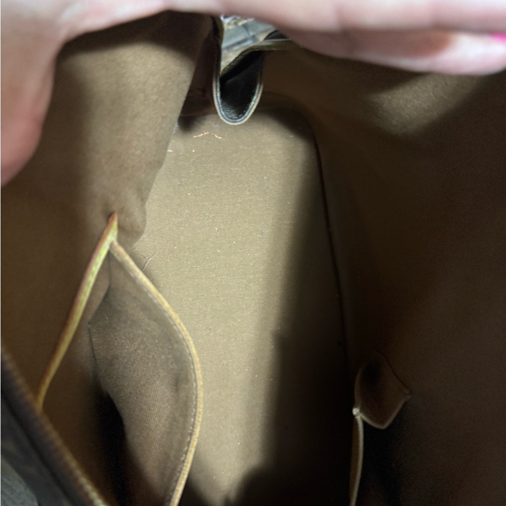 Louis Vuitton Brown Monogram Alma Satchel with Tan Leather Trim - Picture 3 of 3